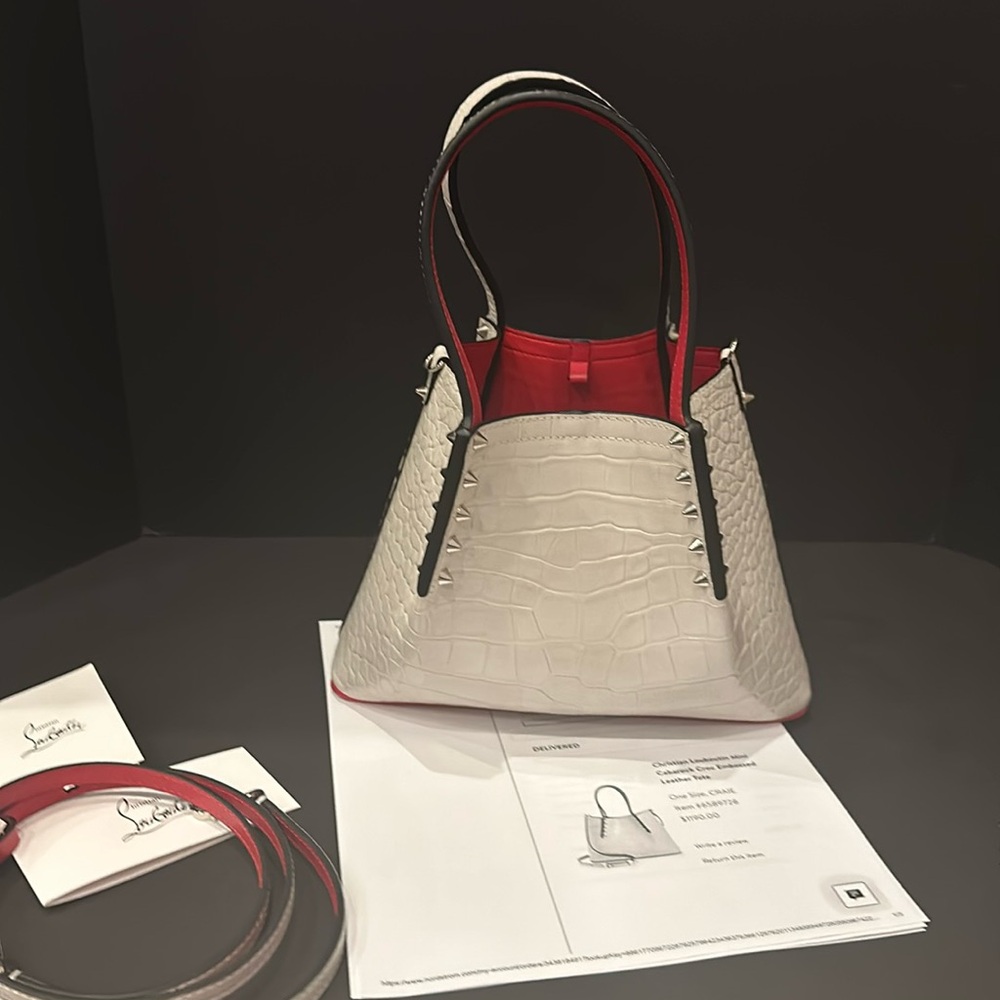 Christian Louboutin mini cabarock croc embossed leather tote